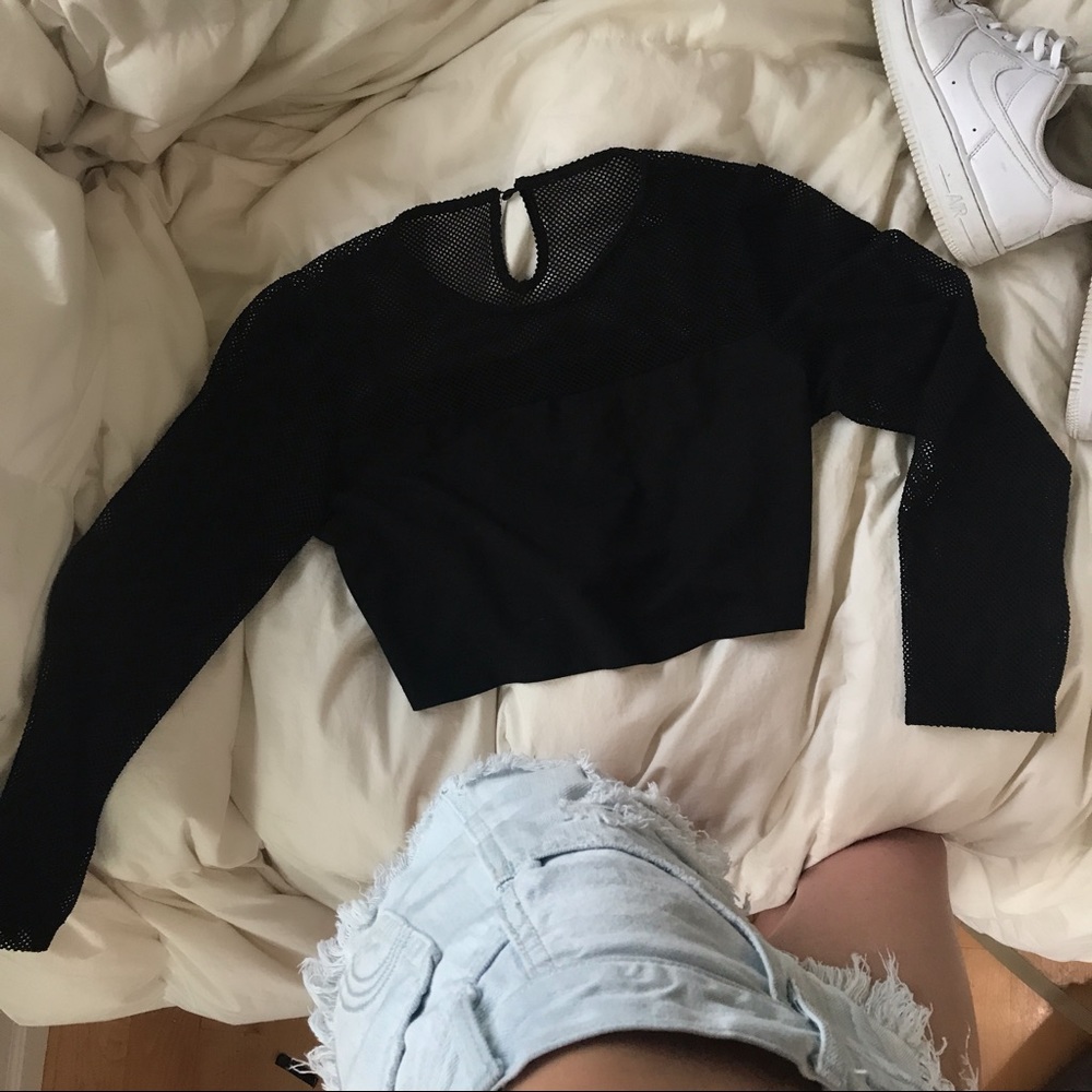 BUNDLE FOR 50% OFF Black Crop Top w/ Mesh Features